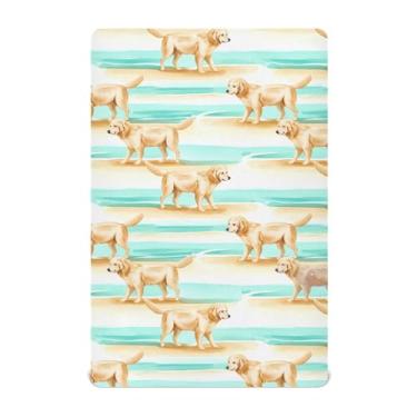 Imagem de SEHANY Lençol de berço de cachorro fofo para meninos e meninas, macio, respirável, elástico, lençol com elástico padrão para bebês de 27 x 99 cm