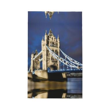 Imagem de XLLingL Tower Bridge in London Print Waffle Toalhas de cozinha, panos de prato de microfibra, para decoração e limpeza de cozinha - 1 peça