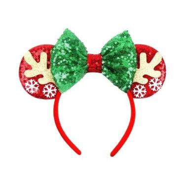 Imagem de Tiara De Natal Mickey Mouse Com Orelhas De Flor De Neve, Acessórios De