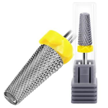 Imagem de Fantexy Broca de unha de carboneto de 3/81.3 cm - Remova os géis rígidos de acrílico de forma rápida e segura, broca de carboneto de tungstênio 5 em 1 para arte de unhas, manicure, pedicure, gel