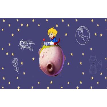 Imagem de Painel de Lona Pequeno Príncipe e Raposa Estrelas - Fabrika de Festa, 