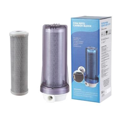 Imagem de Filtro Água Bbi Pou 230 Carvão Ativado Remove Cloro + Refil