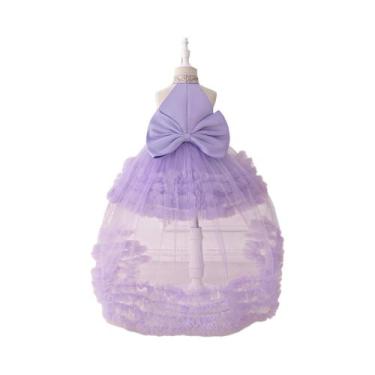 Imagem de Vestido De Festa Com Lantejoulas Para Menina, Grande Laço, Vestido De 