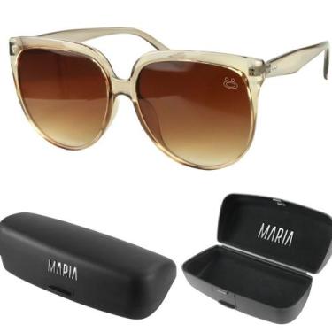 Imagem de oculos sol social proteção uv vintage praia feminino transparente marr