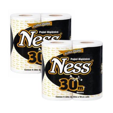 Imagem de Kit 2 Pacotes Papel Higiênico Folha Dupla 30x10 16 Ness