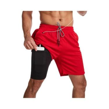 Imagem de Shorts De Corrida Masculinos 2 Em 1 2025: Novidade Para Treino De Acad