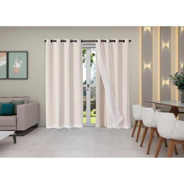 Imagem de Cortina Classic 2,80 X 2,30 Sala Quarto Janela Cozinha Cáqui