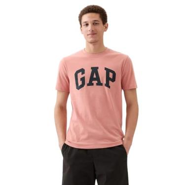 Imagem de GAP Camiseta masculina com logotipo macio para uso diário, Roseta rosa, G