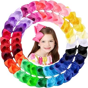 Imagem de (6 Inch/30pcs) - Oaoleer 30 Colours 15cm Hair Bows Clips Grosgrain Ribbon Bows Hair Alligator Clips Hair Barrettes Hair Accessories for Girls Toddler Infants Kids Teens Children (15cm /30pcs)