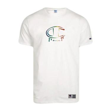 Imagem de Camiseta Manga Curta Champion Malhão Rainbow Colors Branco-Masculino
