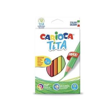 Imagem de Carioca Lápis de cor Tita Maxi (resina sintética, multi, hexagonal, Itália, caixa de papelão, CE)