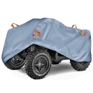 Imagem de Urby Capas para veículos com 4 rodas, capas quadriciclo à prova d'água para uso externo, resistente, ideal para quadriciclos da Polaris, Yamaha, Honda, Suzuki e Kawasaki. Reversível. Cinza/prata.
