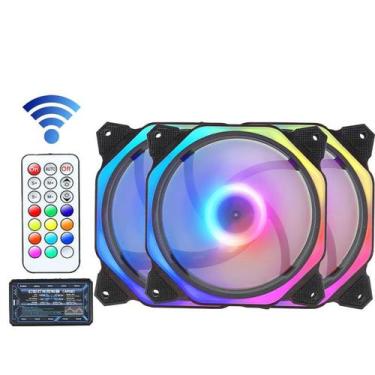 Imagem de Kit 3 Cooler Fan Rgb Spider 120mm Com Controladora - Xway, RGB