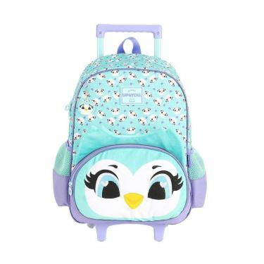 Imagem de Mochila de Rodinhas Sem Alça Luxcel Up4You Coruja Verde-Feminino
