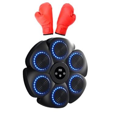 Imagem de Pegciuho Máquina de Boxe Eletrônico Equipamento de Boxe Saco de Areia Instrutor de Boxe Musical Alvo Musical para Taekwondo Kickboxing Sanda, Luva Preta e Infantil