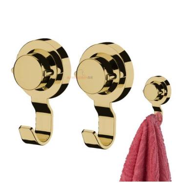 Imagem de Kit 3 Cabide Gancho Multiuso Com Ventosa Para Toalha Rosto Objetos Ban