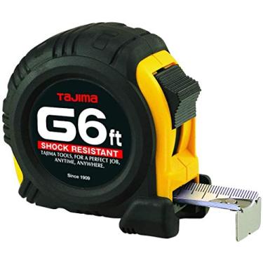 Imagem de Tajima fita métrica – 6 pés x 1/2 polegadas série G fita métrica com capa resistente a choque e lâmina revestida de acrílico – G-6BW, G-6BW, 6 ft x 1/2 inch