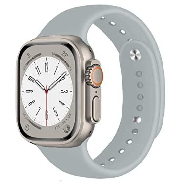Imagem de Pulseira esportiva de silicone para Apple Watch de 49 mm, 45 mm, 44 mm, 42 mm, para Apple Watch Ultra Band Series 8 7 SE2 SE 6 5 4 3 2 1 Acessórios, 42/44/45/49 mm, G, cinza