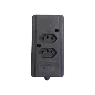 Imagem de Régua Tomada Em Barra Dupla Preta 10a/20a Para Extensão - INTERNEED