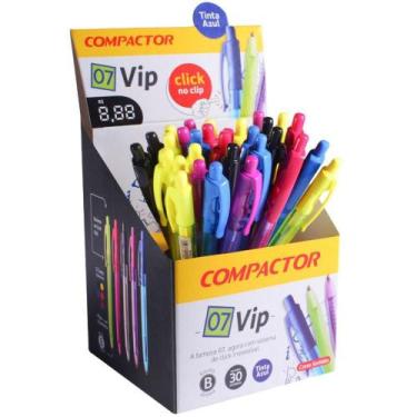 Imagem de Caneta Retrátil 07 VIP Ponta Média Azul - Caixa com 30 Unidades - Comp