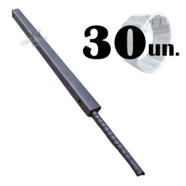 Imagem de Kit 30 Haste para fixação para concertina 30cm vergalhão - JJ