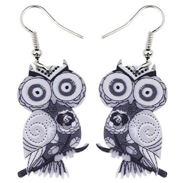 Imagem de Brincos de coruja de acrílico com pingente de pássaro, design engraçado, presente adorável para meninas, mulheres e crianças Bonsny, Acrílico, Sem pedra preciosa