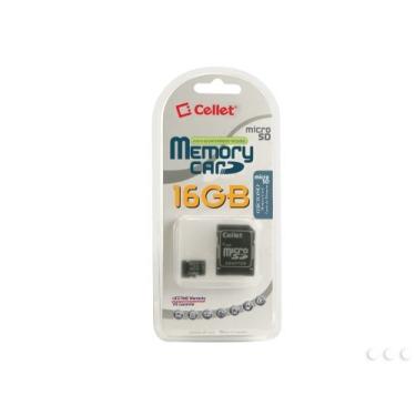 Imagem de Cellet O cartão micro SDHC HTC Desire Q de 16 GB é formatado sob medida para gravação digital de alta velocidade e sem perdas! Inclui adaptador SD padrão.
