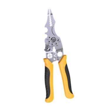 Imagem de Generic Descascador de fio crimper portátil confortável aperto mão ferramenta de fiação multifuncional ferramenta de descascamento de fio friso divisão, Amarelo