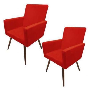 Imagem de Kit poltrona decorativa nina vermelha - M DECOR