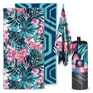 Imagem de VENTURE 4TH Toalha de Praia de Microfibra: Secagem Rápida, Compacta, Sem Areia, Absorvente, À Prova de Areia E Leve-Perfeita para Acampamentos, Praia E Viagens de Carro(Design Blue Lagoon | 35X78")