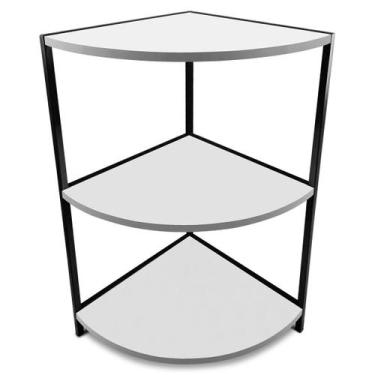 Imagem de Estante De Canto Tripla Colby - Geral, Preto/Branco