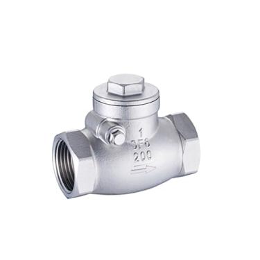 Imagem de HSPTR Válvula horizontal sem retorno de boca de fio de aço inoxidável 304 válvula de retenção de rosca fêmea de aço inoxidável (3/10.2 cm)