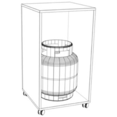 Imagem de Aparador Mesa P Cozinha Porta Filtro Esconde Botijão De Gás