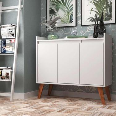 Imagem de Aparador Buffet 90cm Retro Mdf Madri - On Móveis Cor: branco
