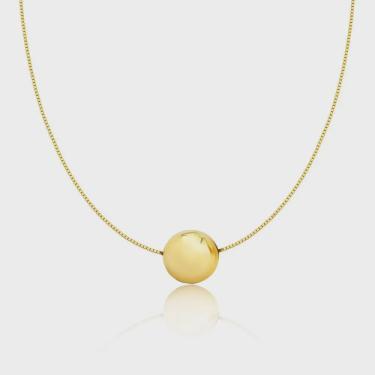 Imagem de Colar Veneziana 45cm com Esferas 9mm em Ouro 18K