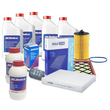 Imagem de Kit Troca De Oleo Filtros Fluido Freio Ecotec 1.8 16v Ar Pecas Genuinas Gm Cruze 2012 A 2016