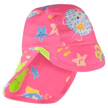 Imagem de Boné Praia Bebê Proteção UV Bichinhos do Mar Pink Neon Up Baby