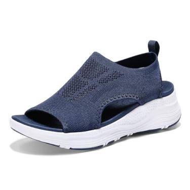 Imagem de YESWIN Sandálias Femininas Para Caminhada, Suporte De Arco, Ortopédicas, Confortáveis, Sandálias Para Fascite Plantar, Antiderrapantes, Casuais, Abertas, Esportivas, Para Verão, Praia