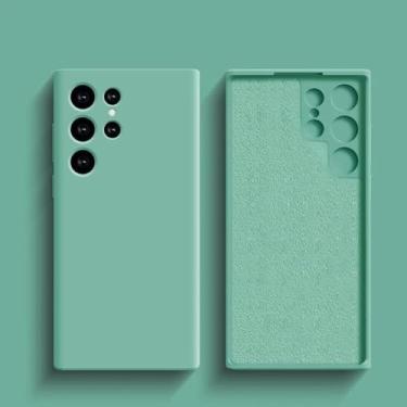Imagem de Capa de silicone líquido à prova de choque para Samsung Galaxy S24 S23 S22 S21 S25 Ultra A55 A54 A34 A52 5G Acessórios Capa traseira macia e fofa, verde, para A52S
