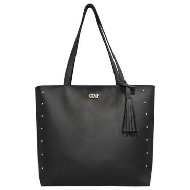 Imagem de Bolsa Sacola Grande De Ombro Feminina Alça Resistente - CINF, Preto