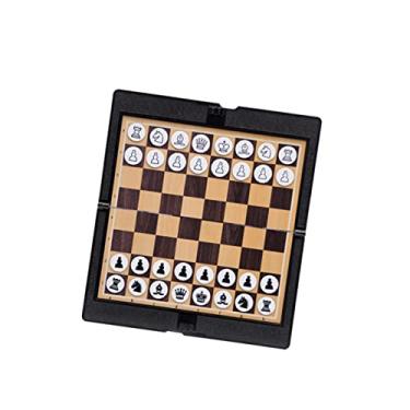 Imagem de Toyvian Tabuleiro de Xadrez Dobrável Portátil de Damas Internacional Resistente Menino e Adultos e Educativo Momentos