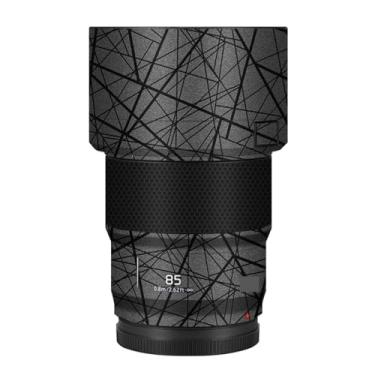 Imagem de Adesivo de câmera antiarranhões com tampa de lente 85 1.8 Película protetora decalque protetor corporal para Panasonic Lumix S 85 mm F1.8 S (cinza cruzado)