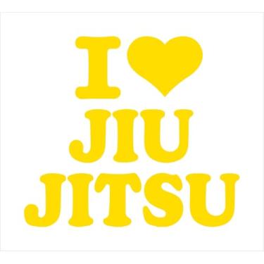 Imagem de Adesivo "I Jiu-Jitsu" – Luta, BJJ, MMA, UFC, Arte Suave (AMARELO, 56,5X50 CM)