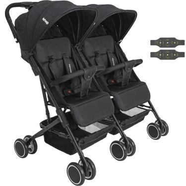 Imagem de Carrinho Kiddo para Gemeos Duplo Mascote Preto