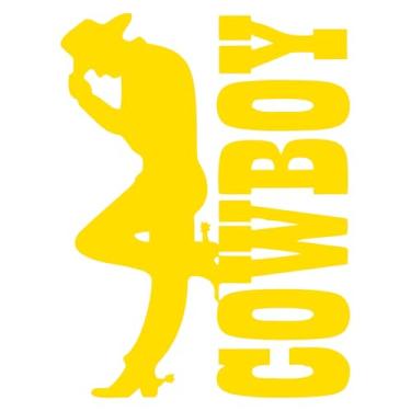 Imagem de Adesivo Country Silhueta Cowboy Estilo Fazenda para Moto Carro Caminhonete Parede Ambientes Temáticos (AMARELO, 22,5x30cm)