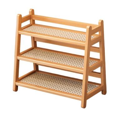 Imagem de SiaBiced Suporte para exibição de garrafas de xarope, suporte para temperos, para copos de 3 níveis, prateleira para de cozinha para penteadeira, Cor de Madeira