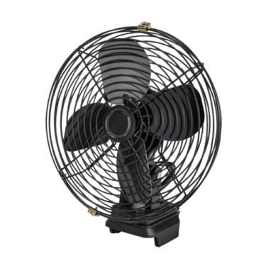 Imagem de Fenteer Ventilador portátil de acampamento sem fio, ventilador de mesa compacto, pequeno, ângulo ajustável, 2 velocidades, para cozinha, área externa, quarto,