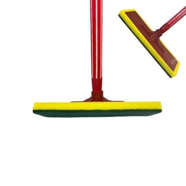 Imagem de Conjunto de Limpeza Doméstica 4 em 1, Vassoura Multicolorida, Rodo com Base de Borracha, Pá Coletora Vermelha