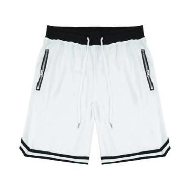 Imagem de Shorts de Basquete Masculino - Malha Respirável de Secagem Rápida para