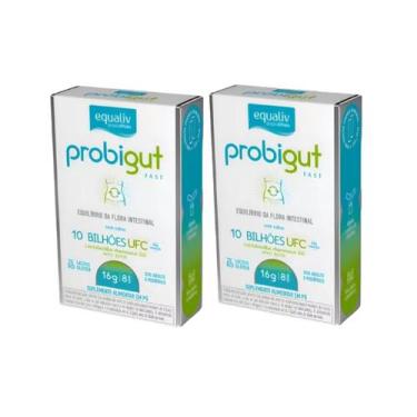 Imagem de Kit 2 Probiótico Probigut Fast 8 Sticks Cáps S/Sabor Equaliv - Althaia